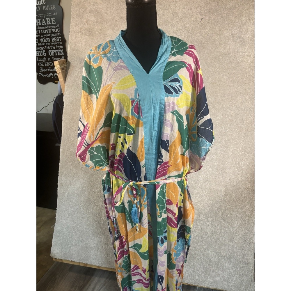 True Destinations Cover Up Dress Women's M Colorful‎ Multi Abstract Maxi